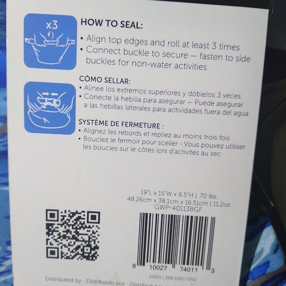 Geckobrands 30L Endeavor Waterproof Lightweight Backpack Ocean Geckoflage NEW - Picture 9 of 13